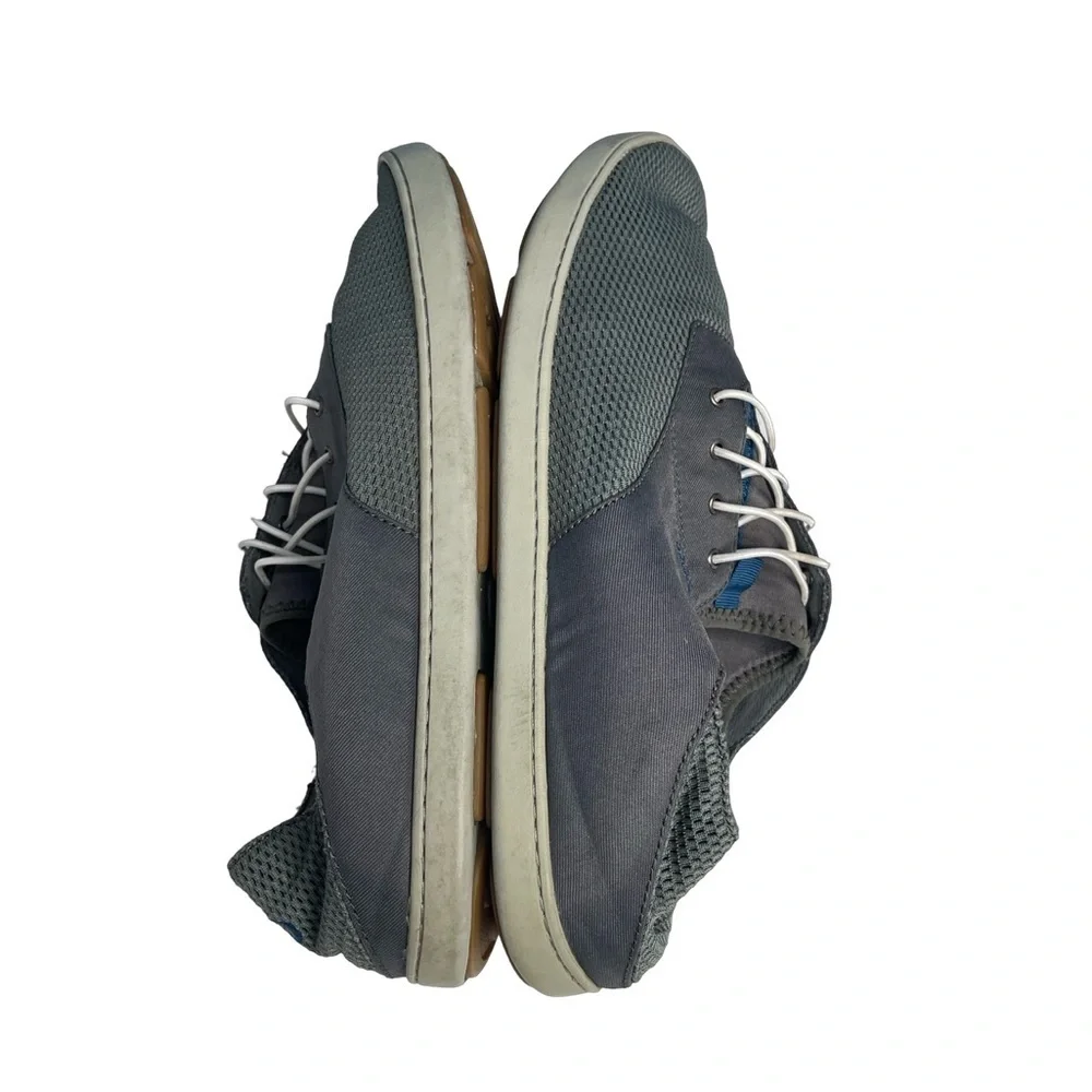 Olukai Nohea Moku stretchy/breathable men size 12 bluish gray no tie  boat shoe